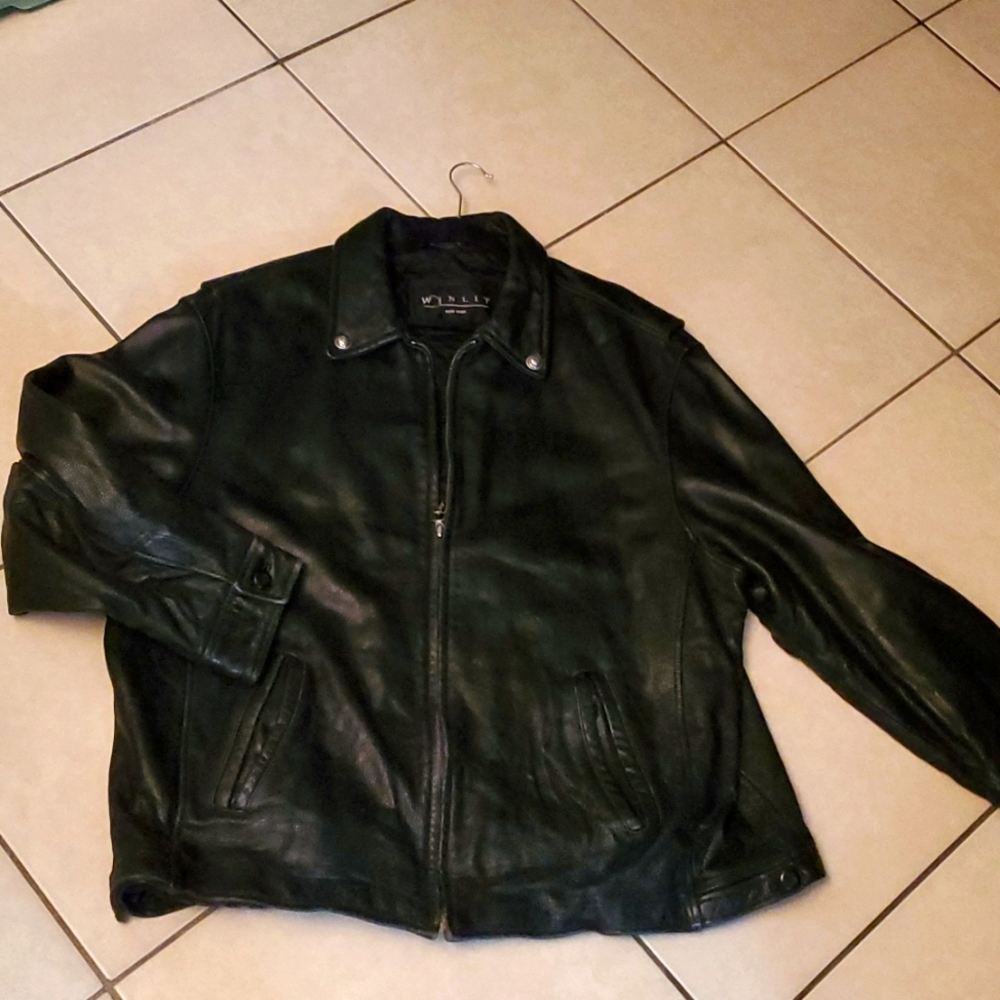 Winlet NY Men's Black Leather Motorcycle Riding Jacket
